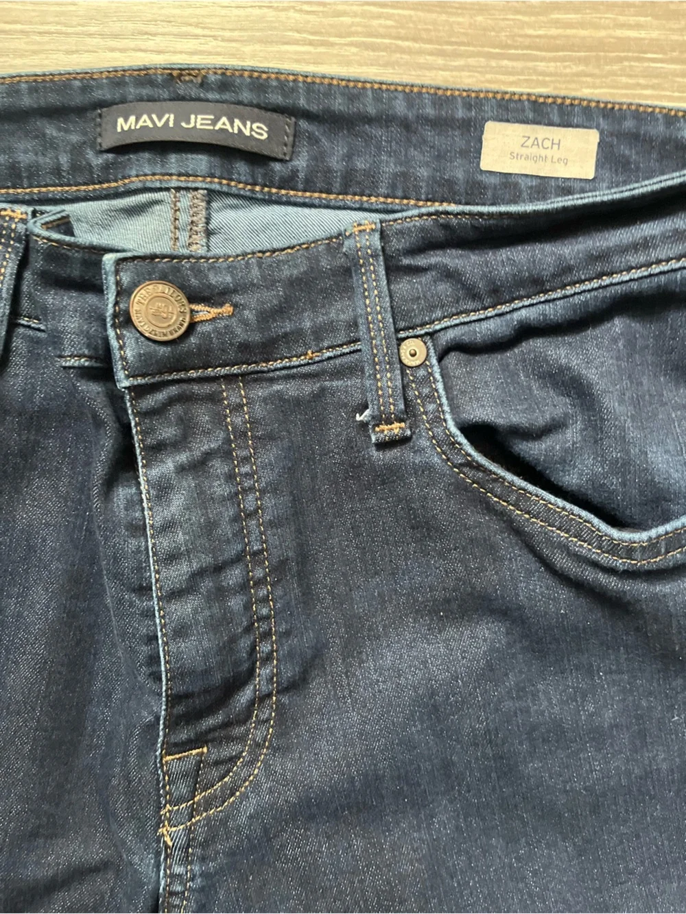 Mavi Zach Straight Leg Men’s Dark Wash Preppy Casual Blue Denim Jeans Size 34x32